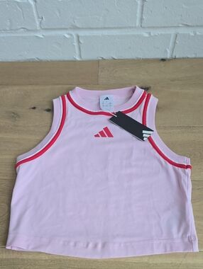 adidas Pink Tank Top with Red Trim - Woman